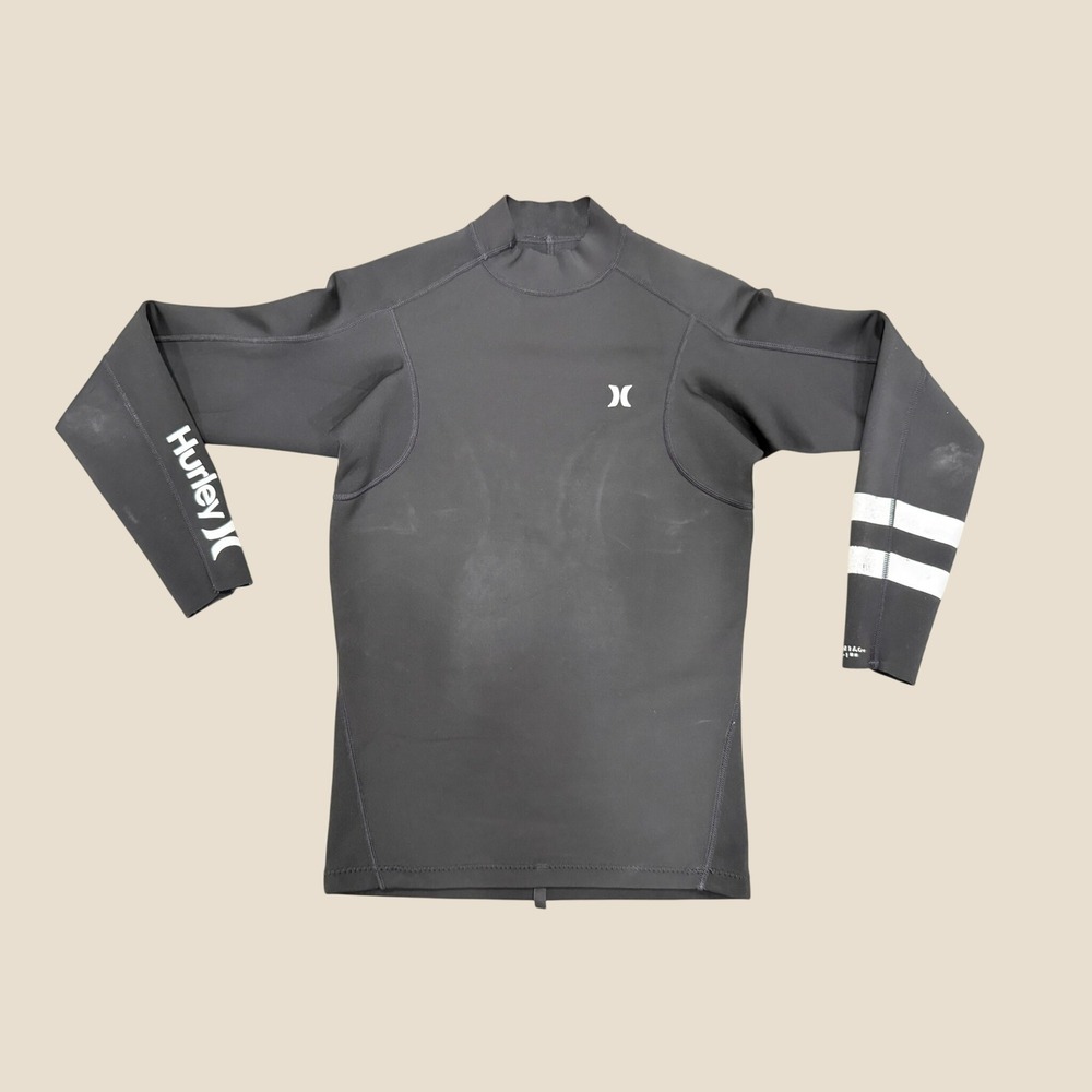 Hurley Advantage Plus 1mm Neoprene Wetsuit Top Black Long Sleeve Rash Guard